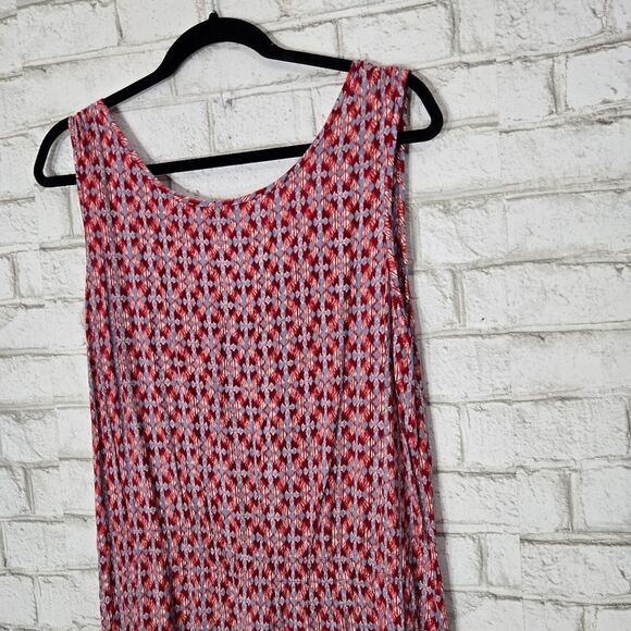 Eddie Bauer cute red and blue midi dress - Picture 13 of 15